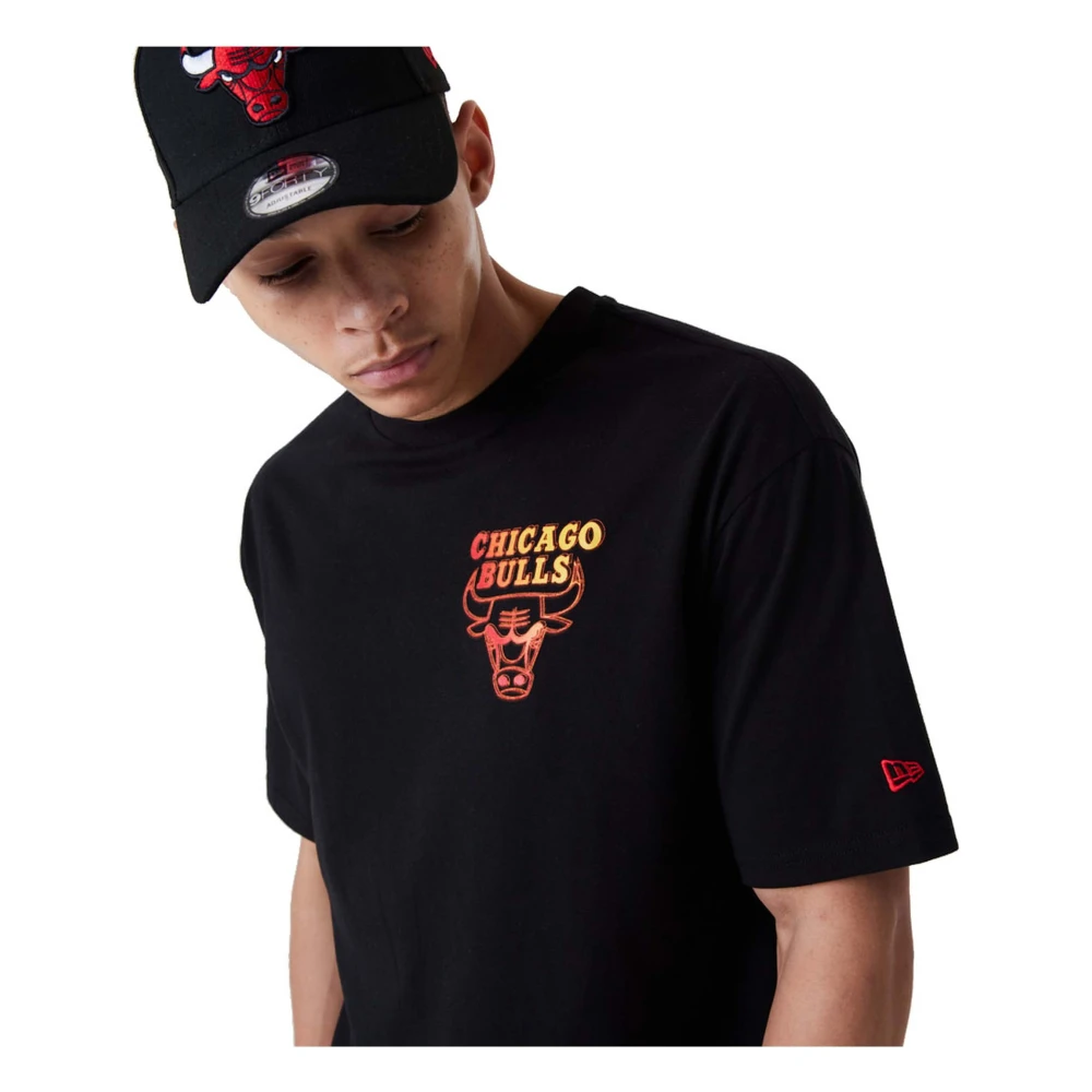 new era Chicago Bulls NBA Neon Fade T-shirt Black Heren