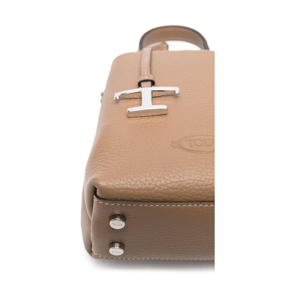 TOD'S Taupe Schoudertas met Handvat Brown Dames