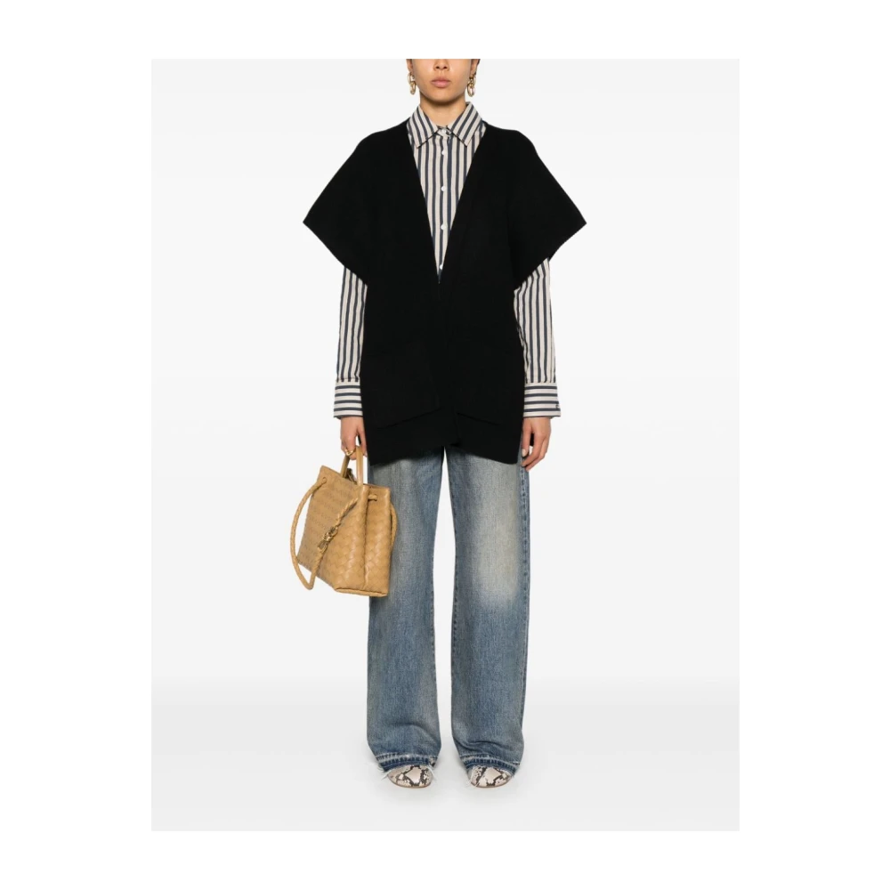 Twinset Zwarte Gebreide Truien met Logodetail Black Dames
