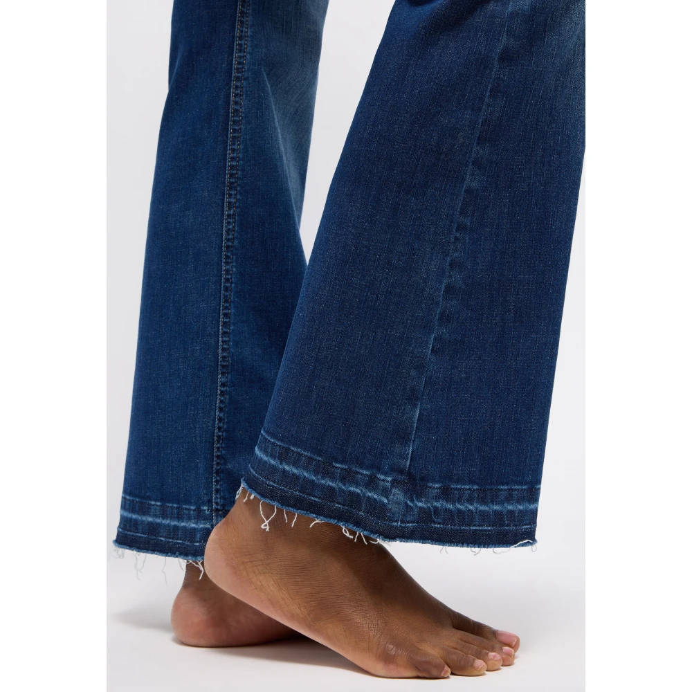 Angels Flared Fringe Jeans Blue Dames