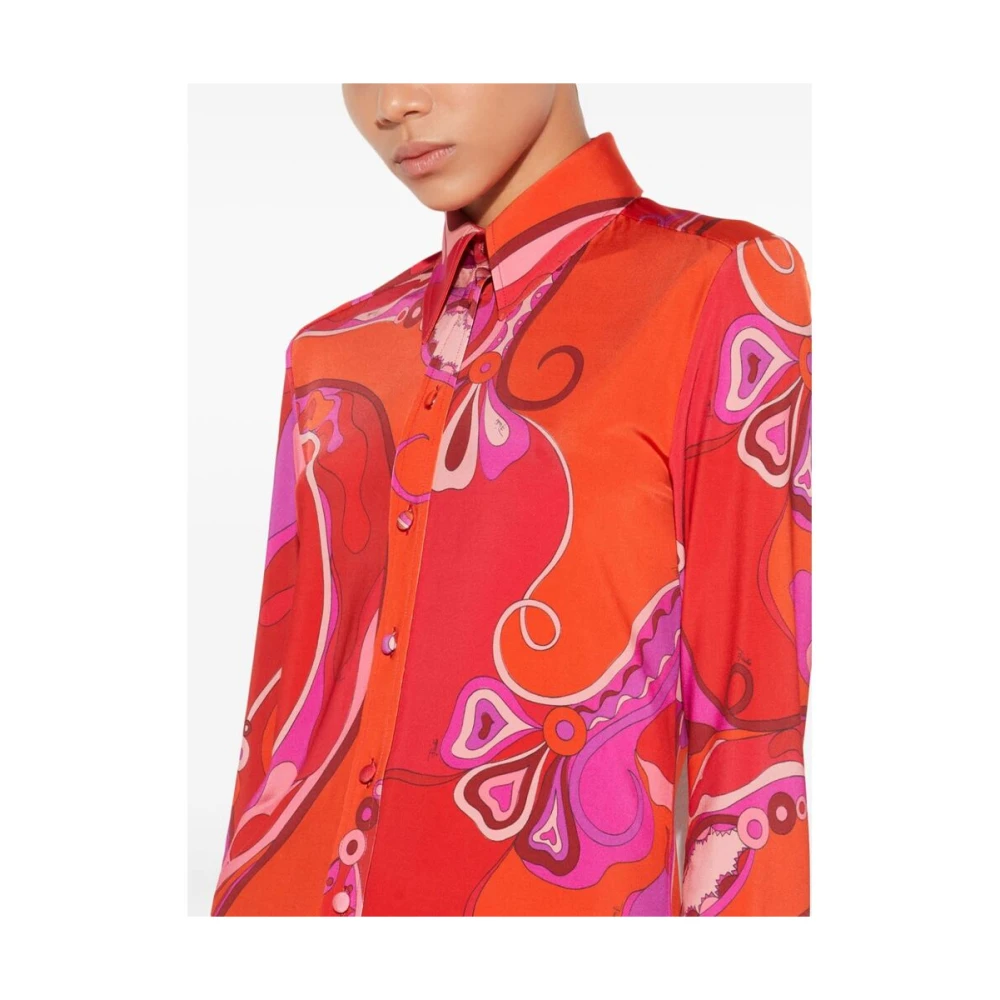 EMILIO PUCCI Grafische Print Knoopjurk Red Dames