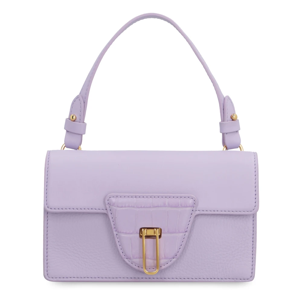 Coccinelle Nico Croco-Print Leren Handtas Purple Dames