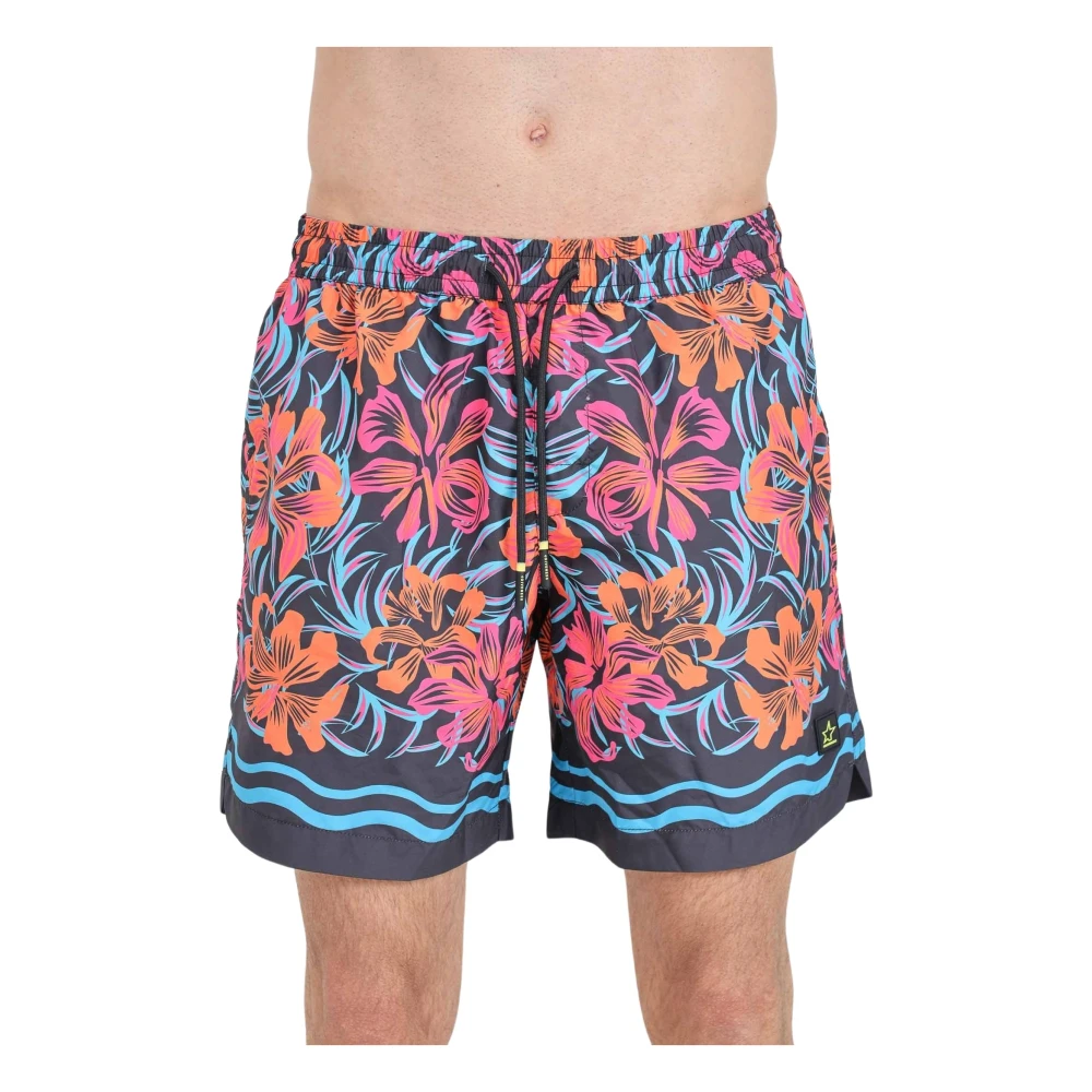 4Giveness Zwarte zee shorts met logopatch Multicolor Heren