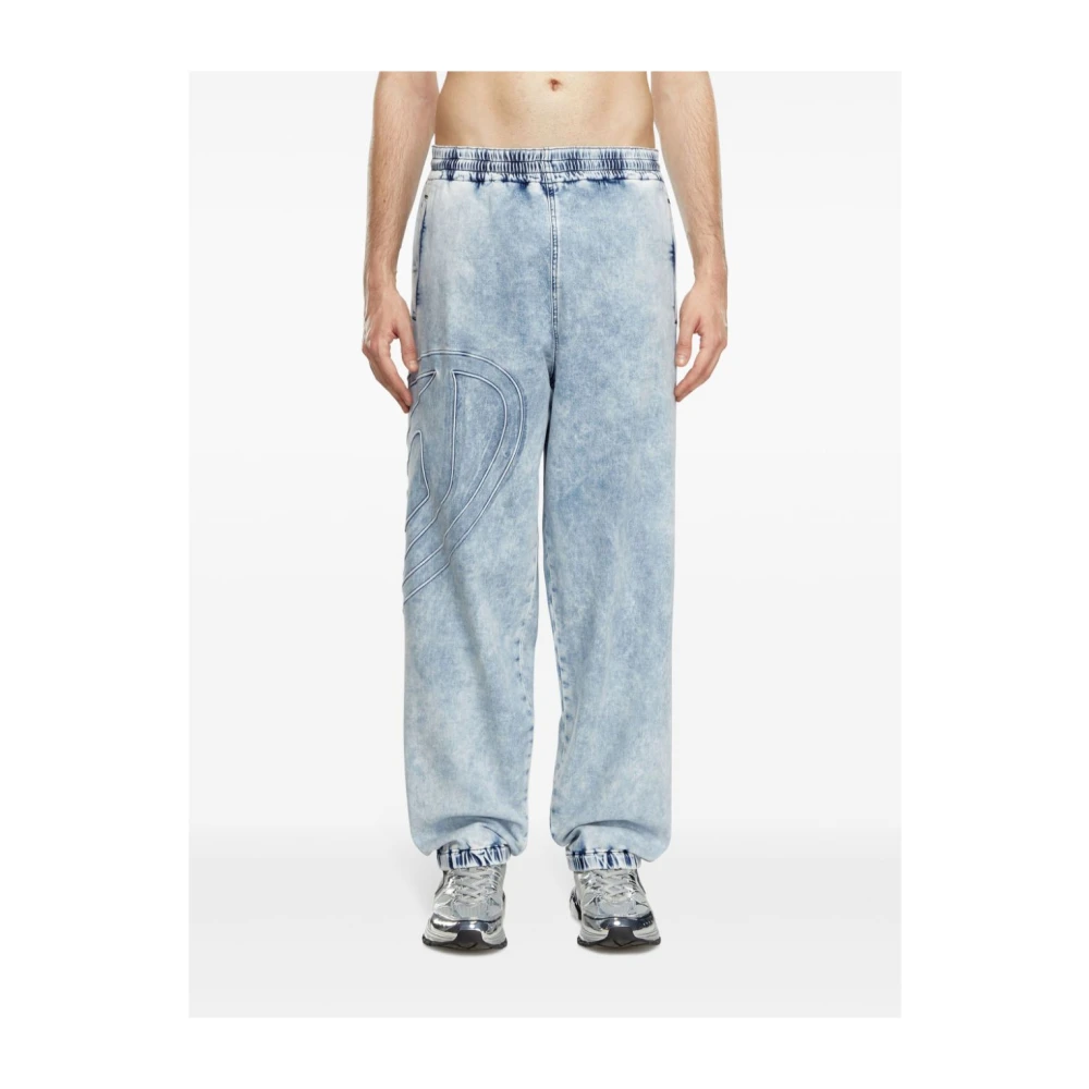 Diesel Gemarmerde Denim Track Broek Blue Heren