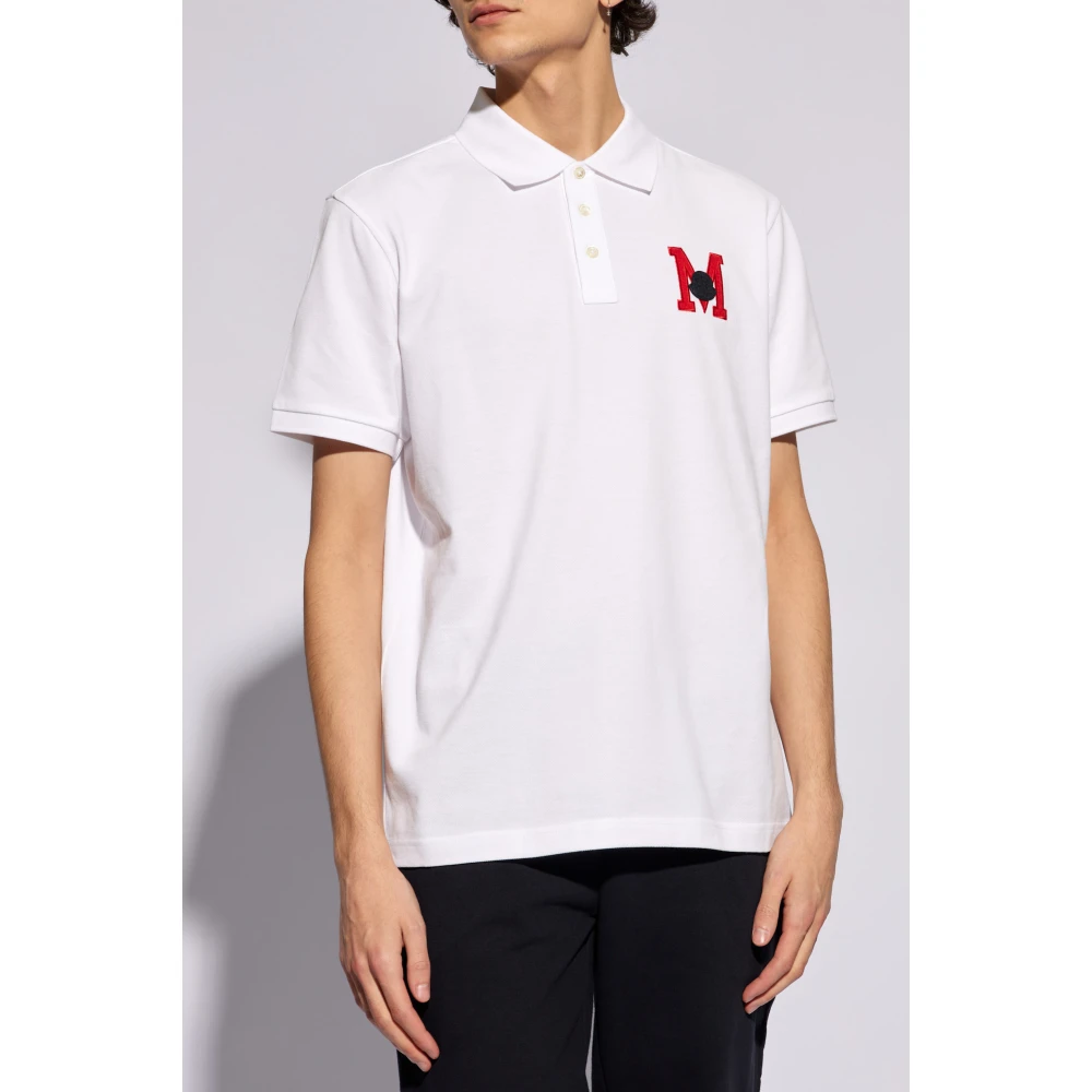 Moncler Polo shirt met logo White Heren