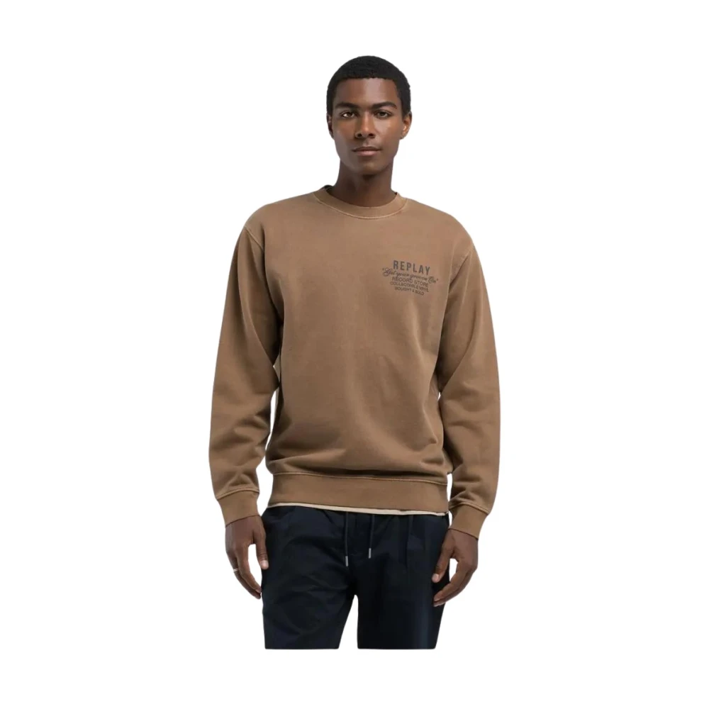 Replay Muziek Thema Lange Mouw Sweatshirt Brown Heren