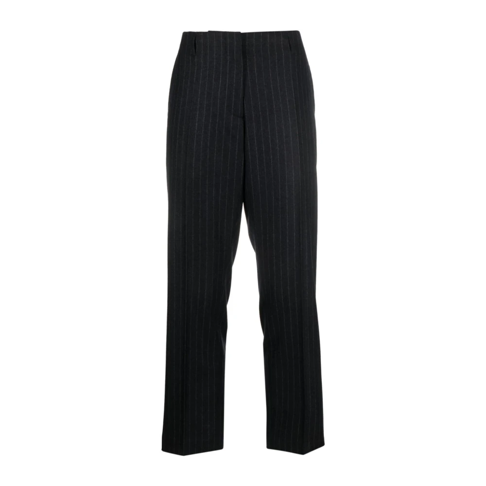 Dries Van Noten Grijze wollen broek met rechte pijpen Gray Dames
