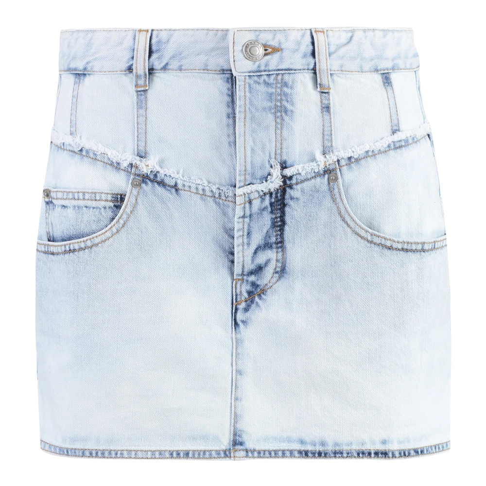 Isabel marant Denim Mini Rok met Achterlogo Label Blue Dames