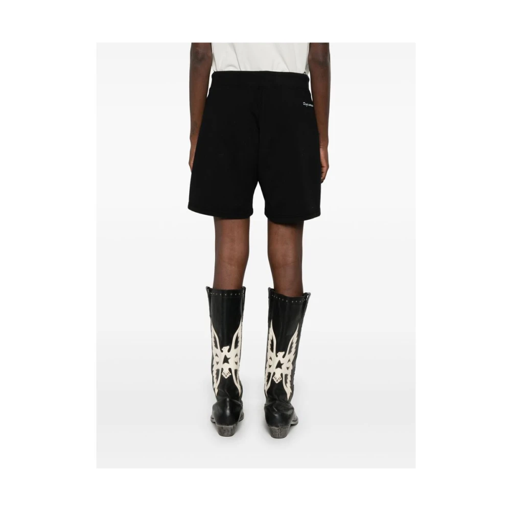 Dsquared2 Zwarte Elastische Taille Trekkoord Shorts Black Dames