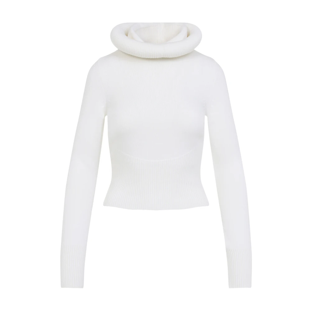 Alaïa Women's White Wool Jumper Aw25 - Turtlenecks - S - Knitwear