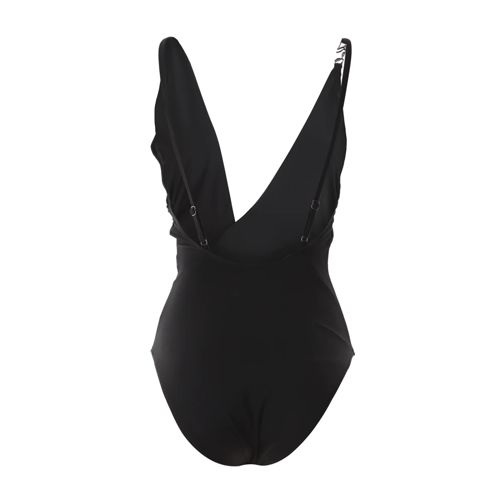 Karl Lagerfeld Handtekening Asymmetrische Badpak Black Dames