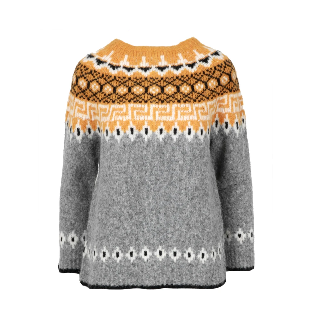 Semicouture Noorse Motief Wolmix Trui Multicolor Dames