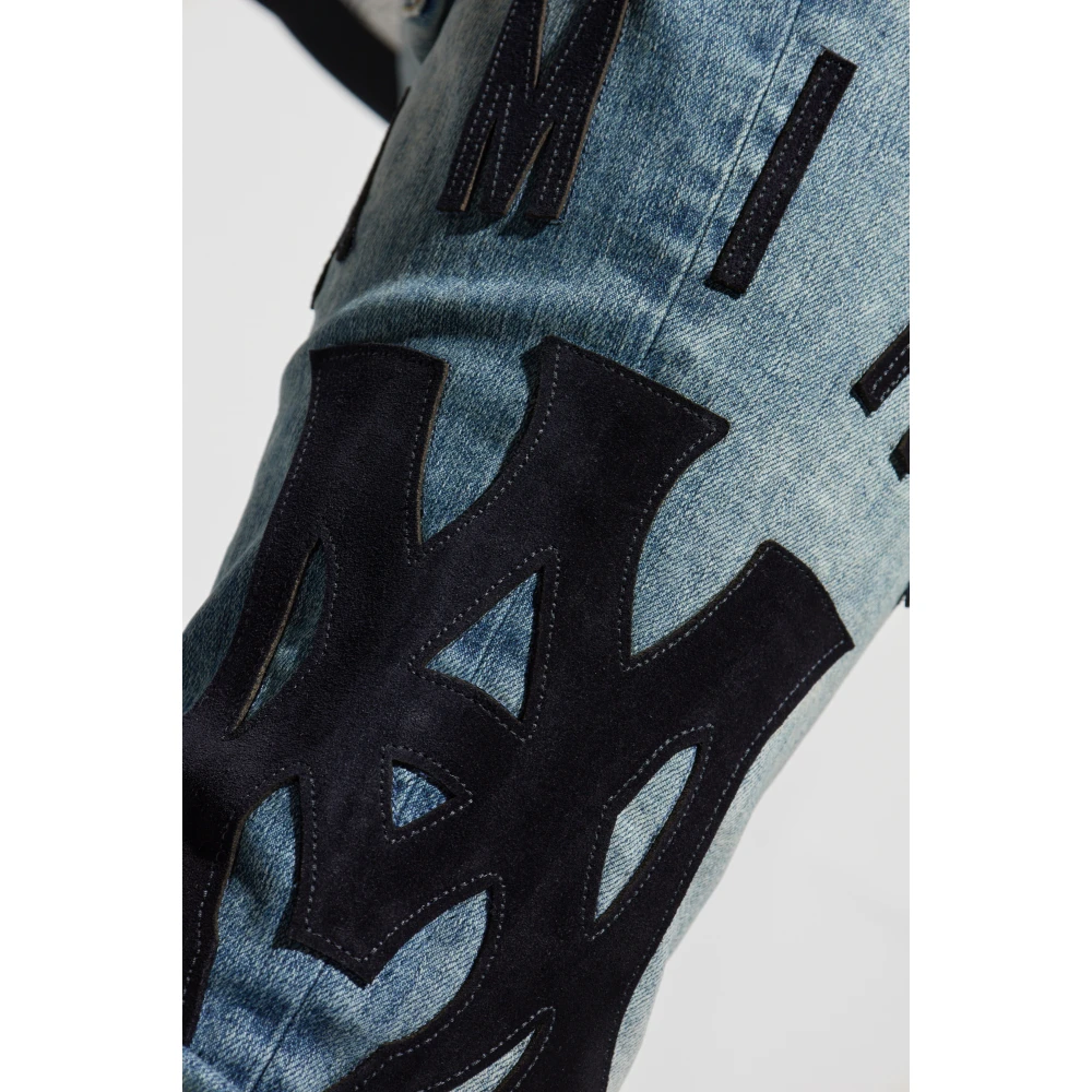 Amiri Jeans met logo Blue Heren
