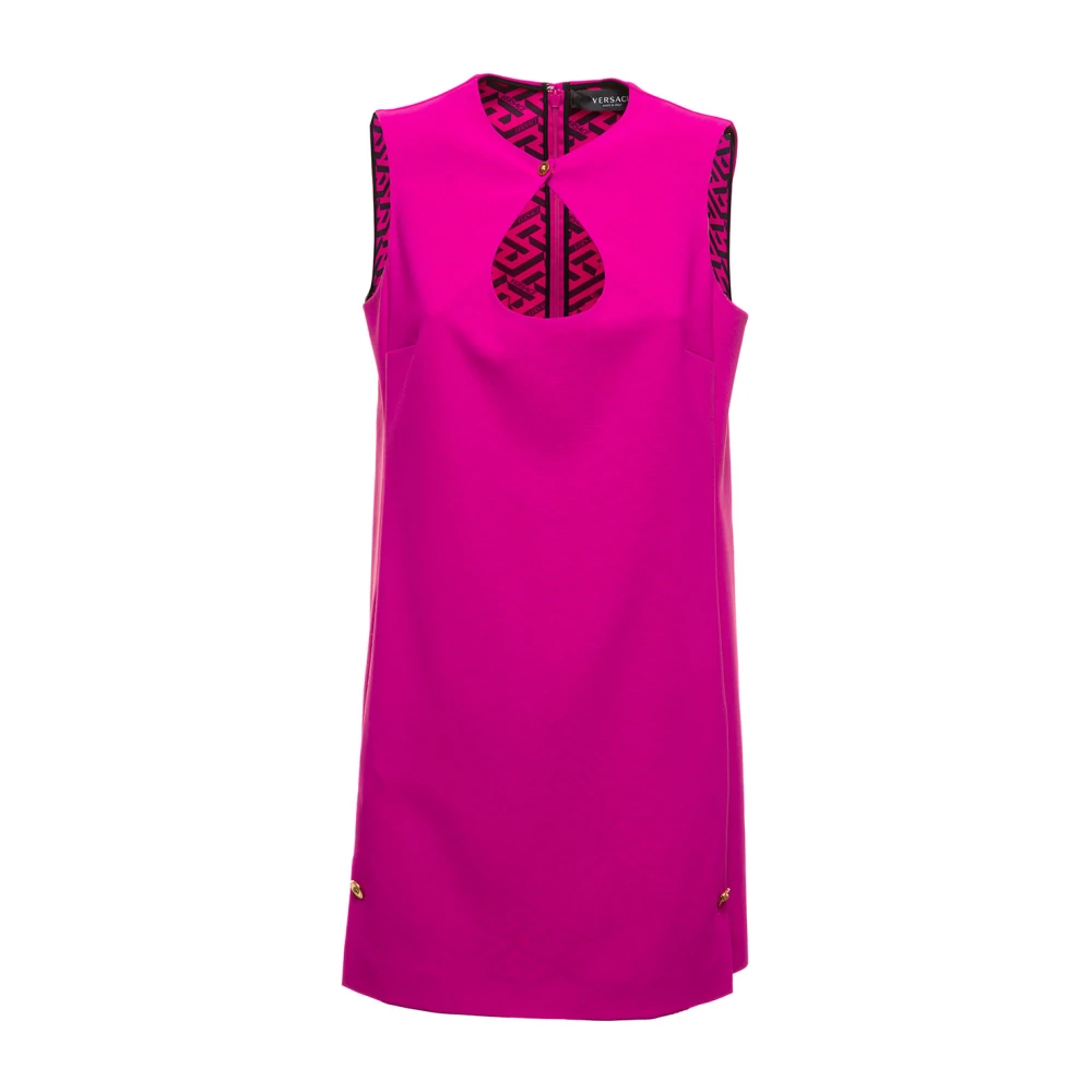 Versace Mini stretch crepe klänning i fuchsia Pink, Dam