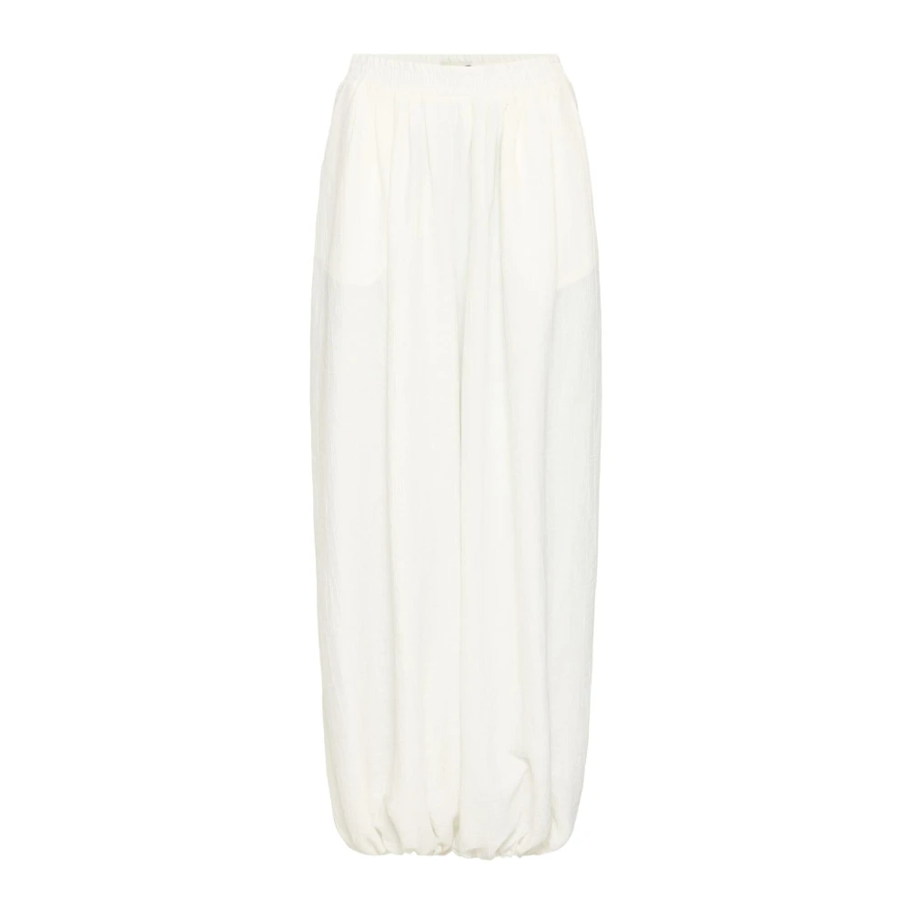 Ichi White Wide Trousers, Female, Xl, Wide Trousers
