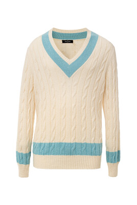 white-blue-v-neck-sweater-with-braid-knit