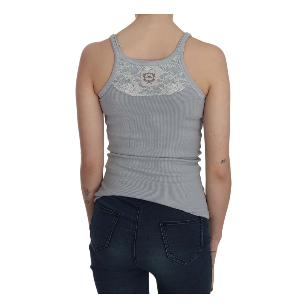 Pink Memories Grijze Mouwloze Katoenen Top Gray Dames