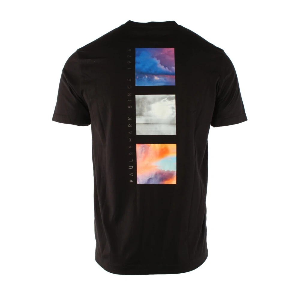 PAUL & SHARK Klassieke Zwarte Tee met Iconisch Logo Black Heren
