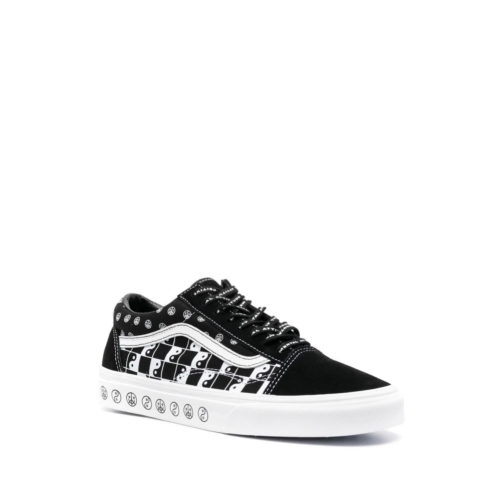 Vans Witte leren canvas sneakers Black Heren