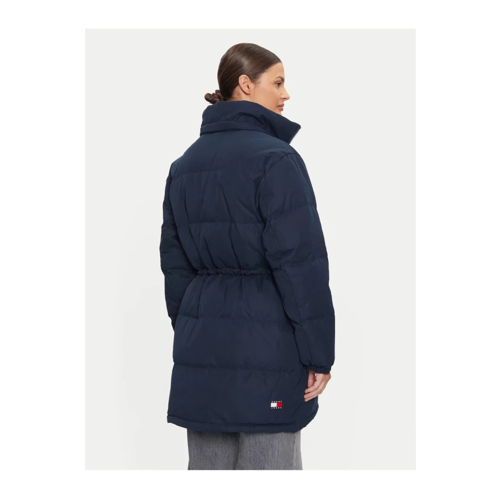 Tommy Jeans Hooded faux fur jacket Blue Dames
