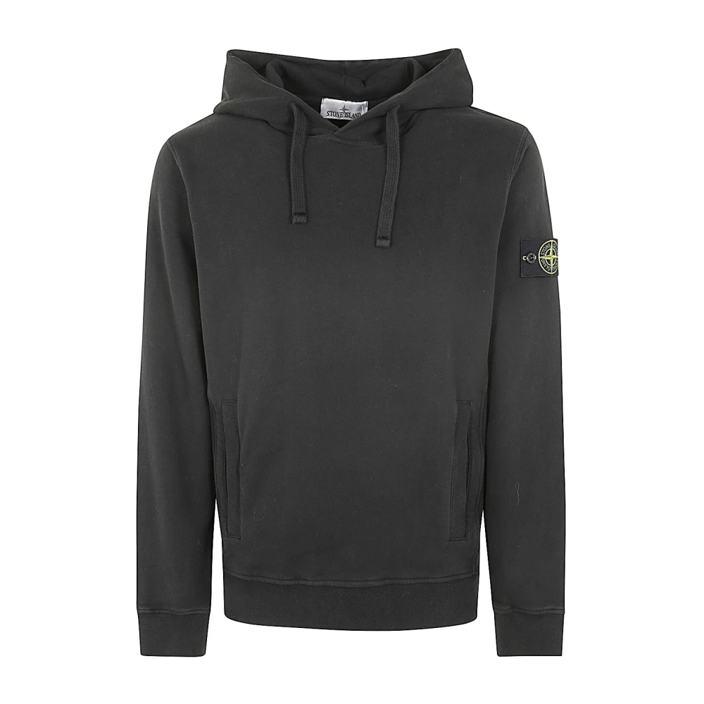 Stone Island Zwarte Iconische Hoodie Black Heren