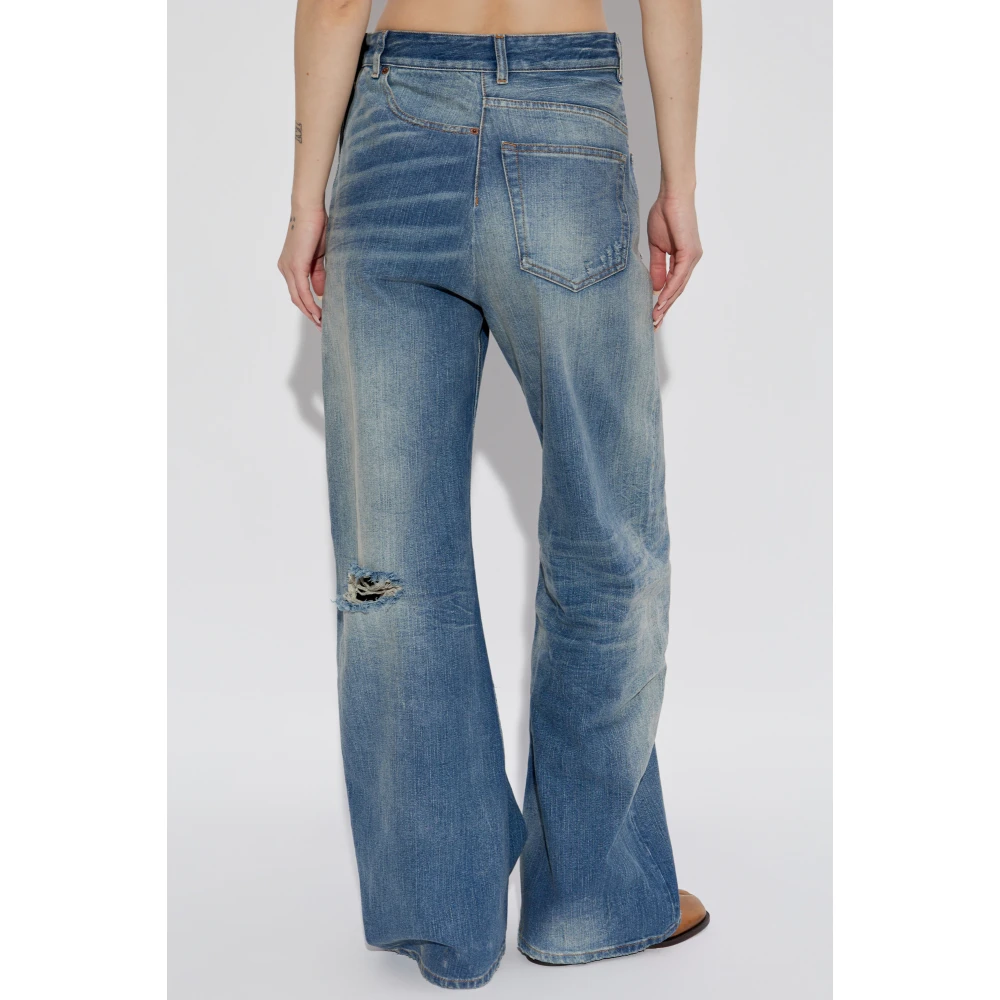 MM6 Maison Margiela Wijde broek Blue Dames