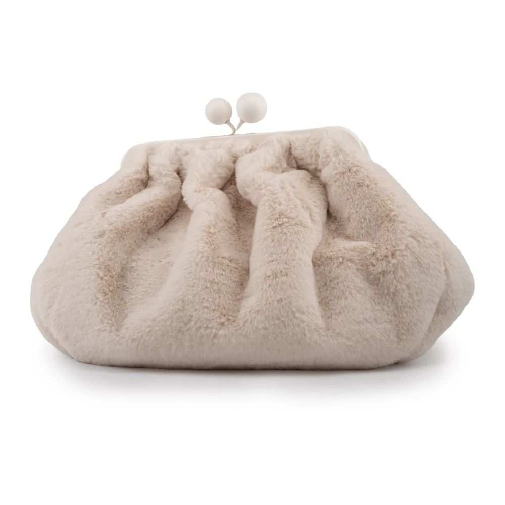 Max Mara Weekend Zachte Stof Ivoor Clutch Tas White Dames