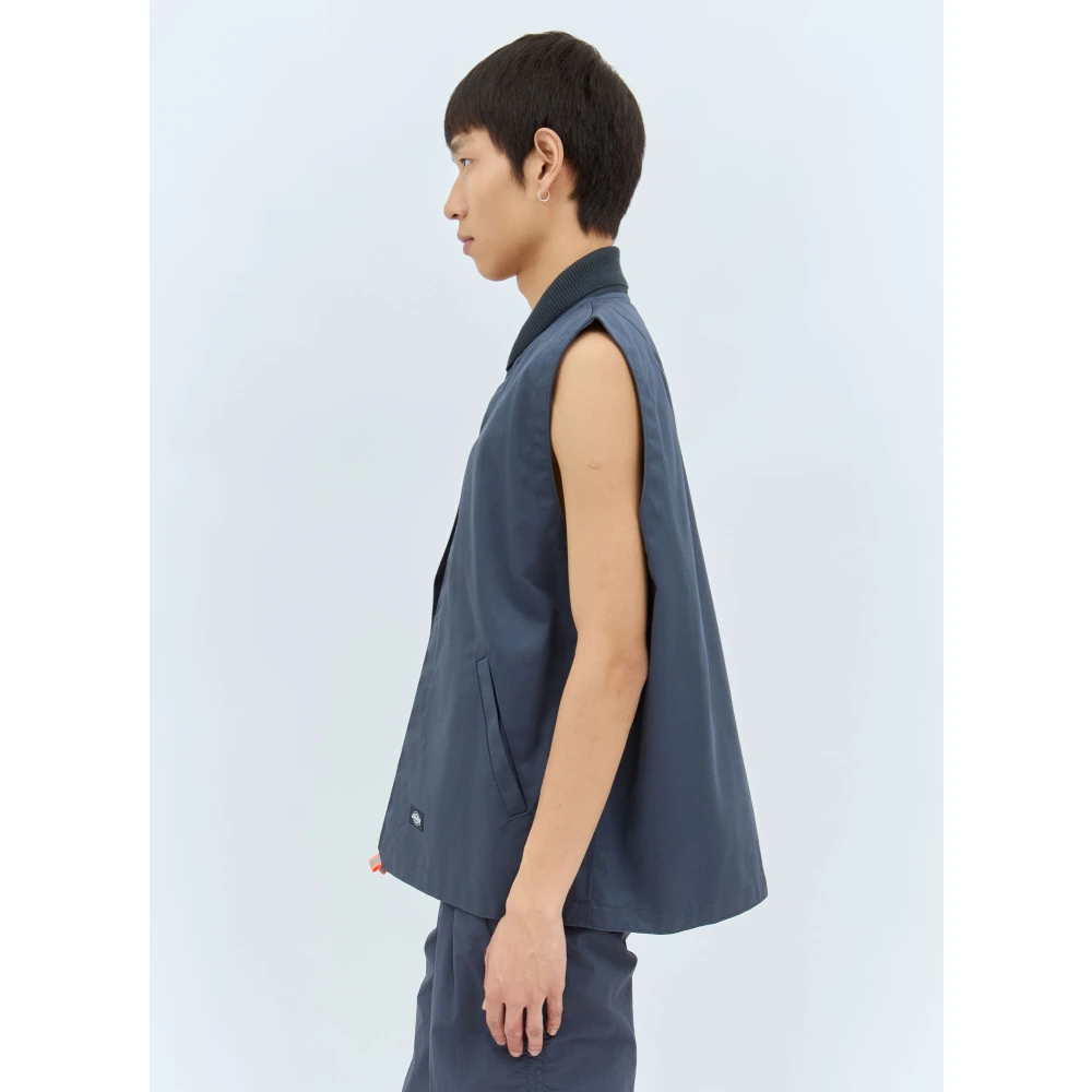 Dickies Twill Crewneck Vest met Zakken Blue Heren