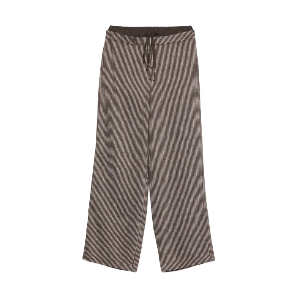 Alysi Women's Brown Wide Trousers - Wide Trousers - M - Trousers