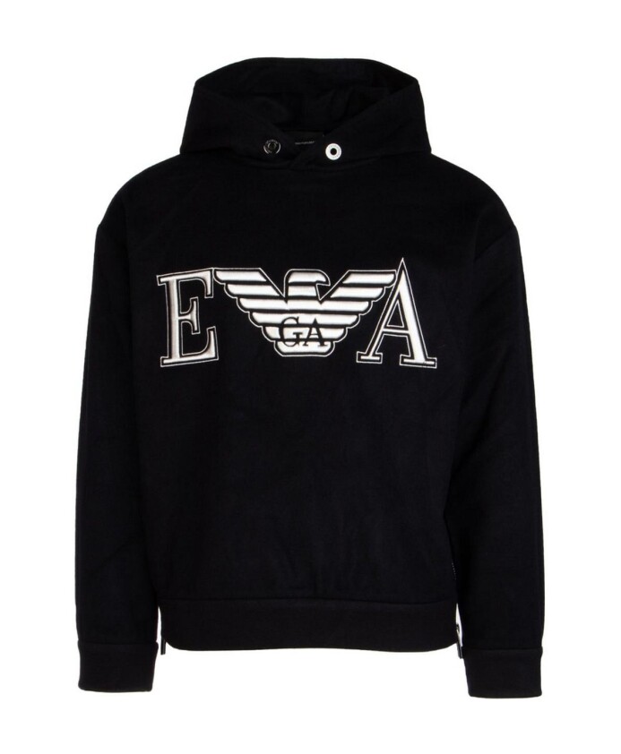 sweat-a-capuche-imprime-bleu