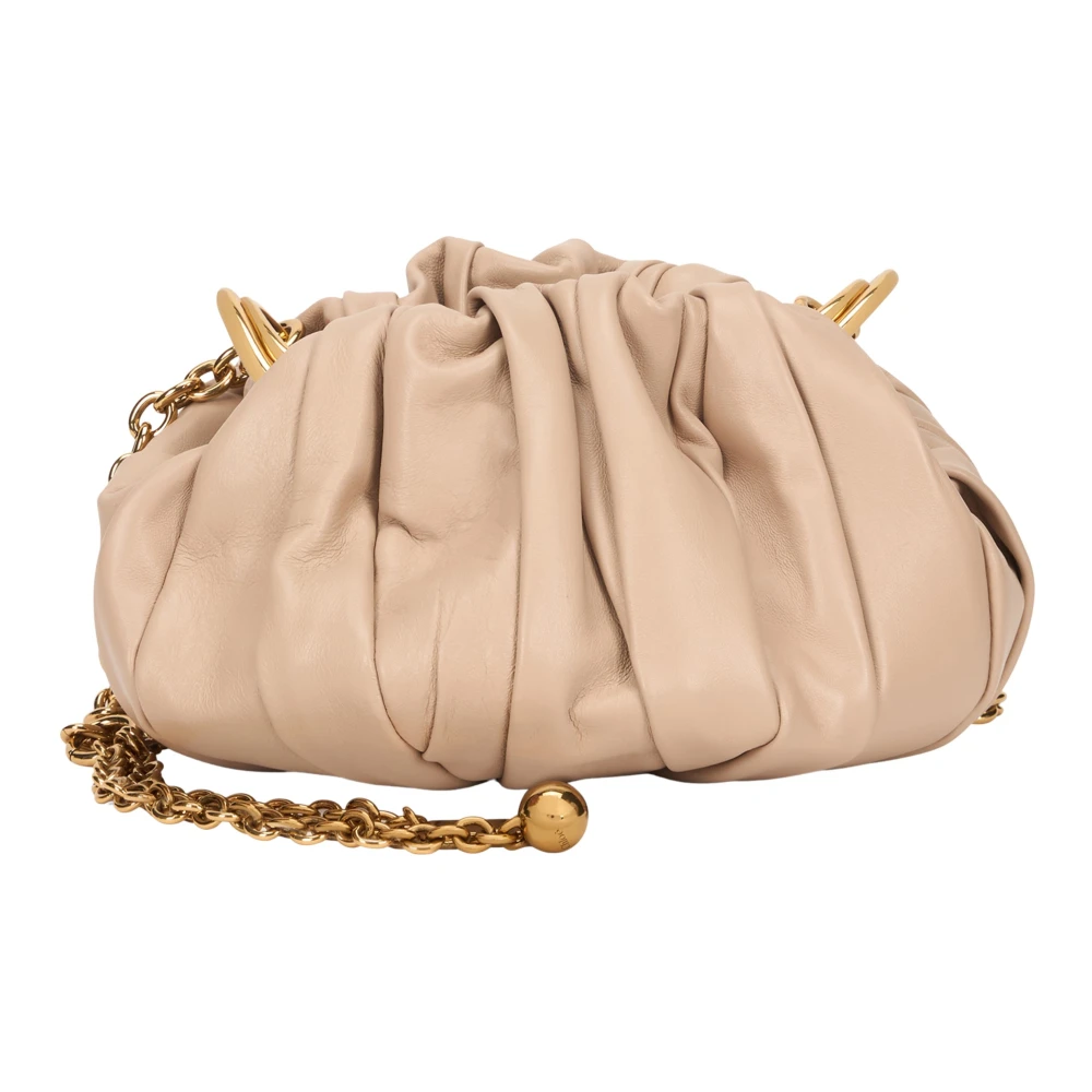 Chloé Women's Beige Cross Body Bags, One Size, Plissé Shoulder Bag With Chain