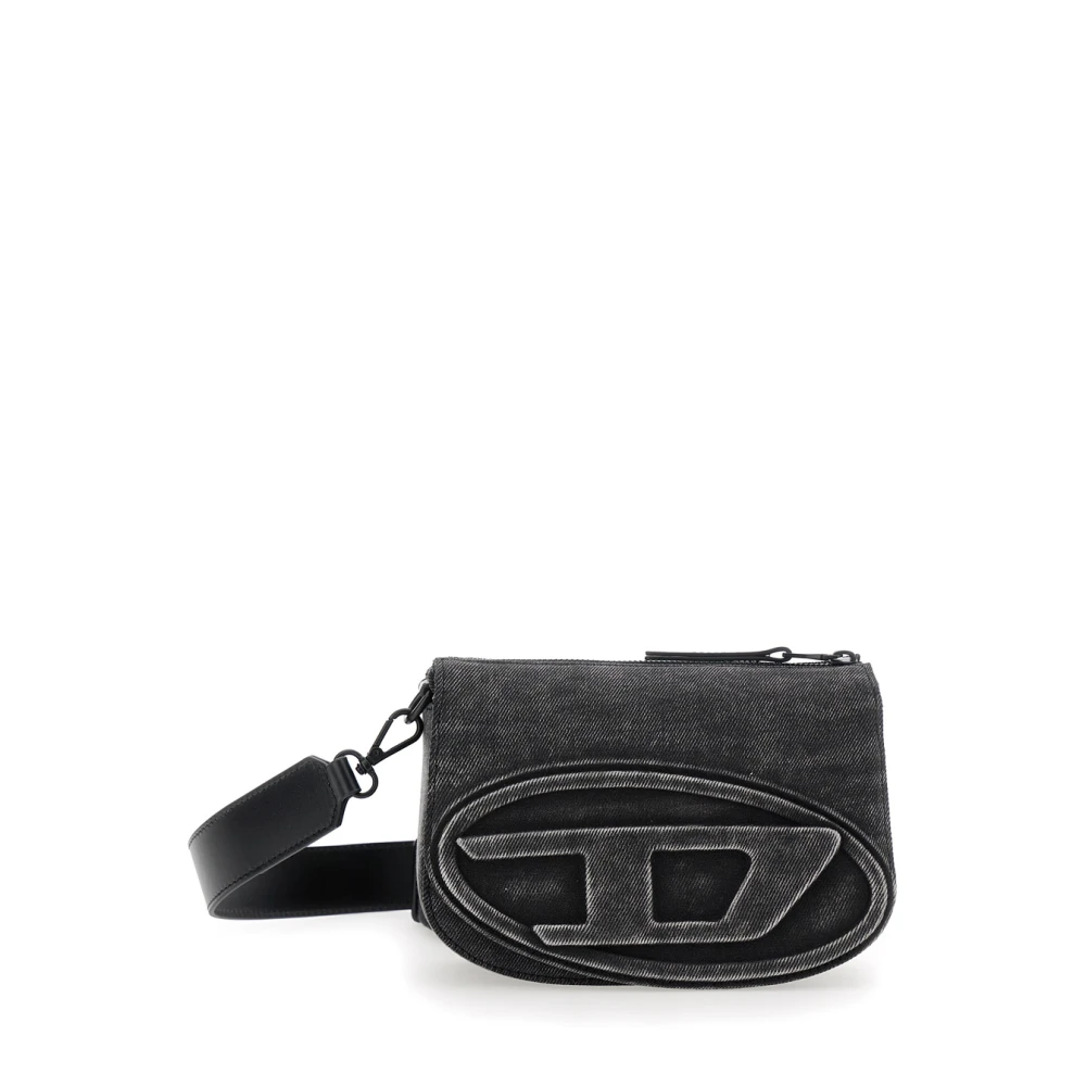 Diesel Zwarte Crossbody Tas met Ovaal D-Logo Black Heren