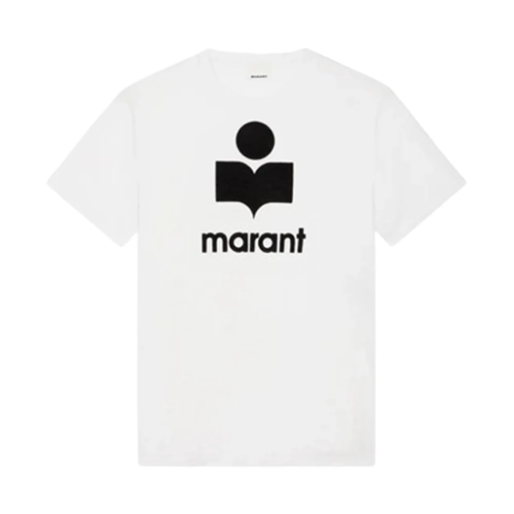 Isabel marant Logo Linnen T-Shirt met Ronde Hals Black Heren