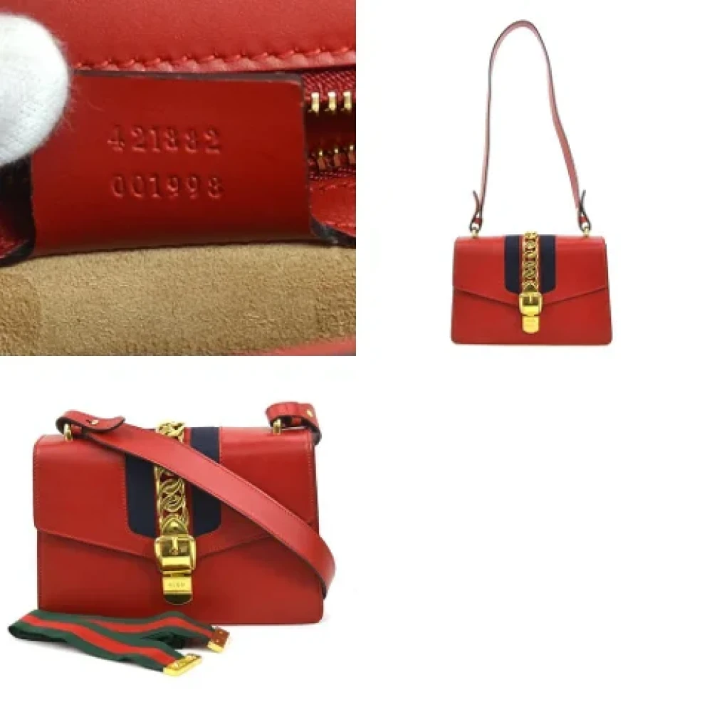 Gucci Vintage Pre-owned Leather gucci-bags Red Dames