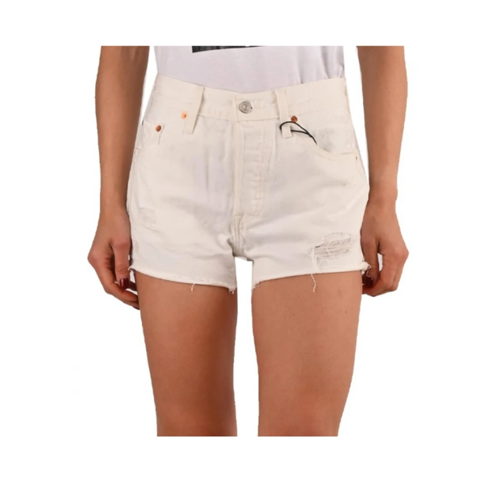 Levi's Stijlvolle Denim Shorts voor de Zomer White Dames