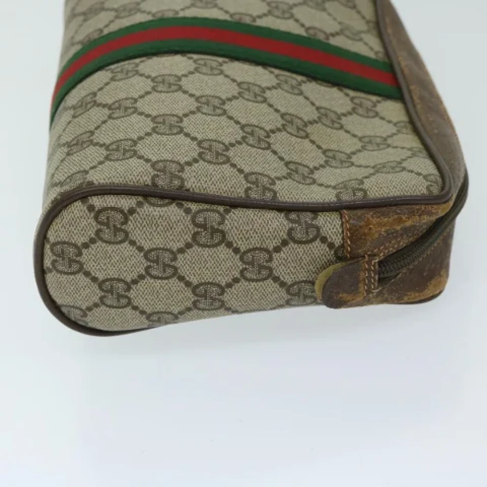 Gucci Vintage Pre-owned Leather clutches Beige Dames
