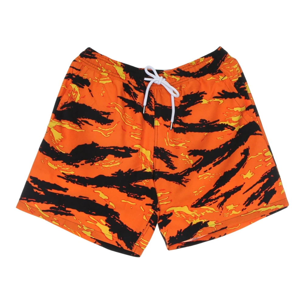Propaganda Orange Tiger Camo Swim Trunks - Male - Beachwear - S - Swimwear