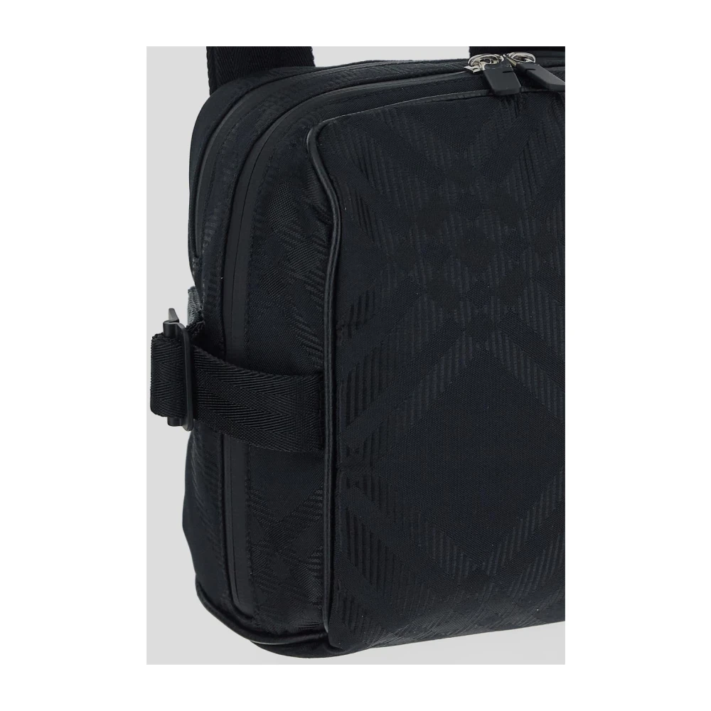 Burberry Jacquard Crossbody Tas van Polyamide Black Heren