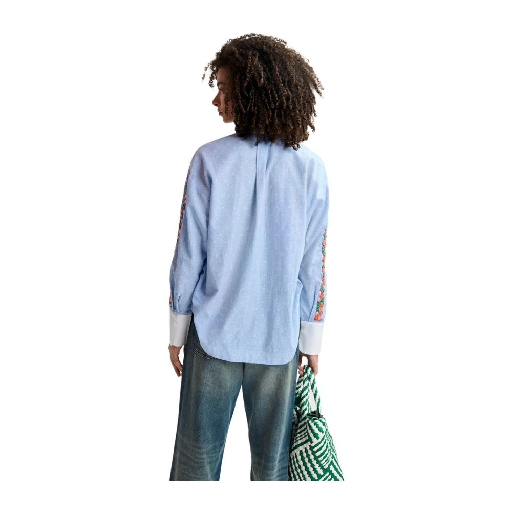 Essentiel Antwerp Lichtblauwe Harkle Shirt met Geborduurde Details Blue Dames