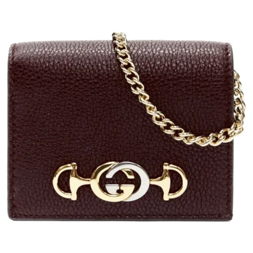 Gucci Zumi Bi-Fold Wallet on Chain Red Dames