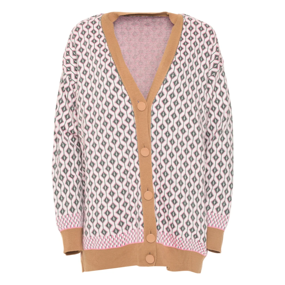 Cesare Gaspari Gebreid Vest met Patroon Multicolor Dames