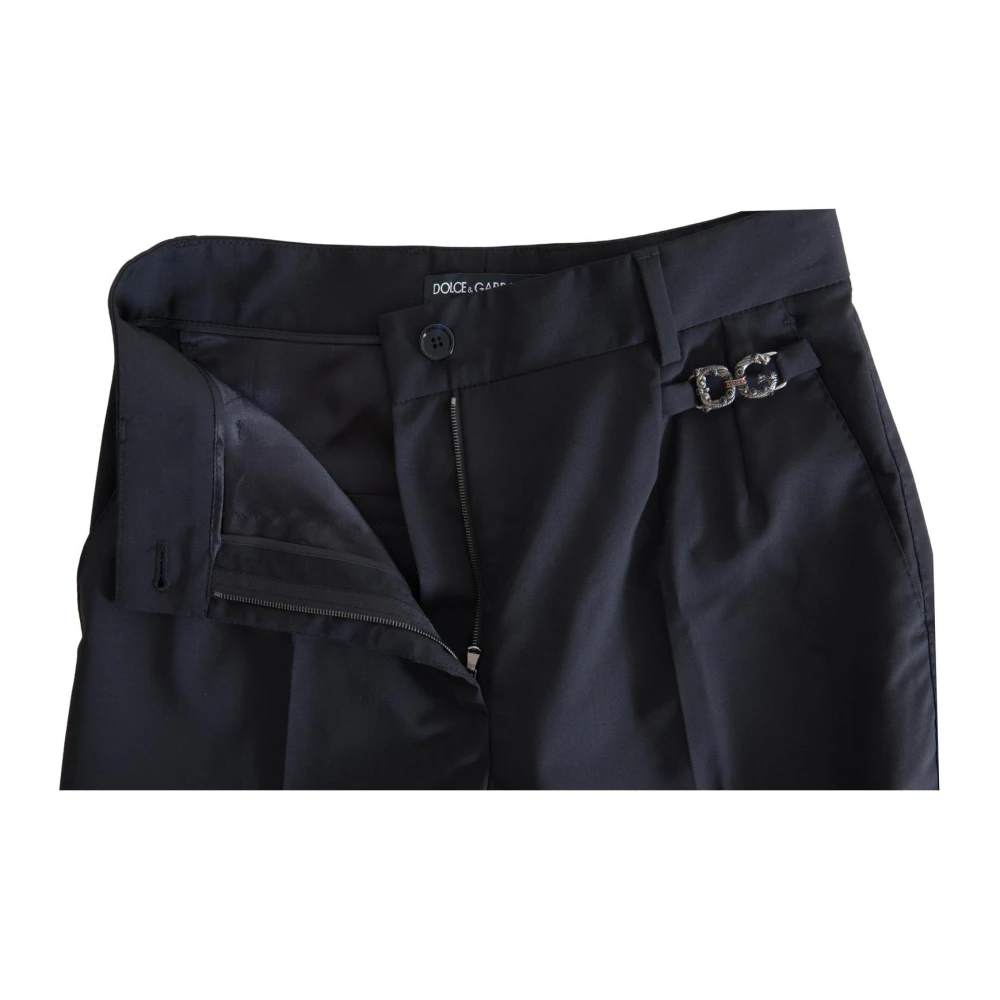 Dolce & Gabbana Premium Wool Tapered Pants Black Dames