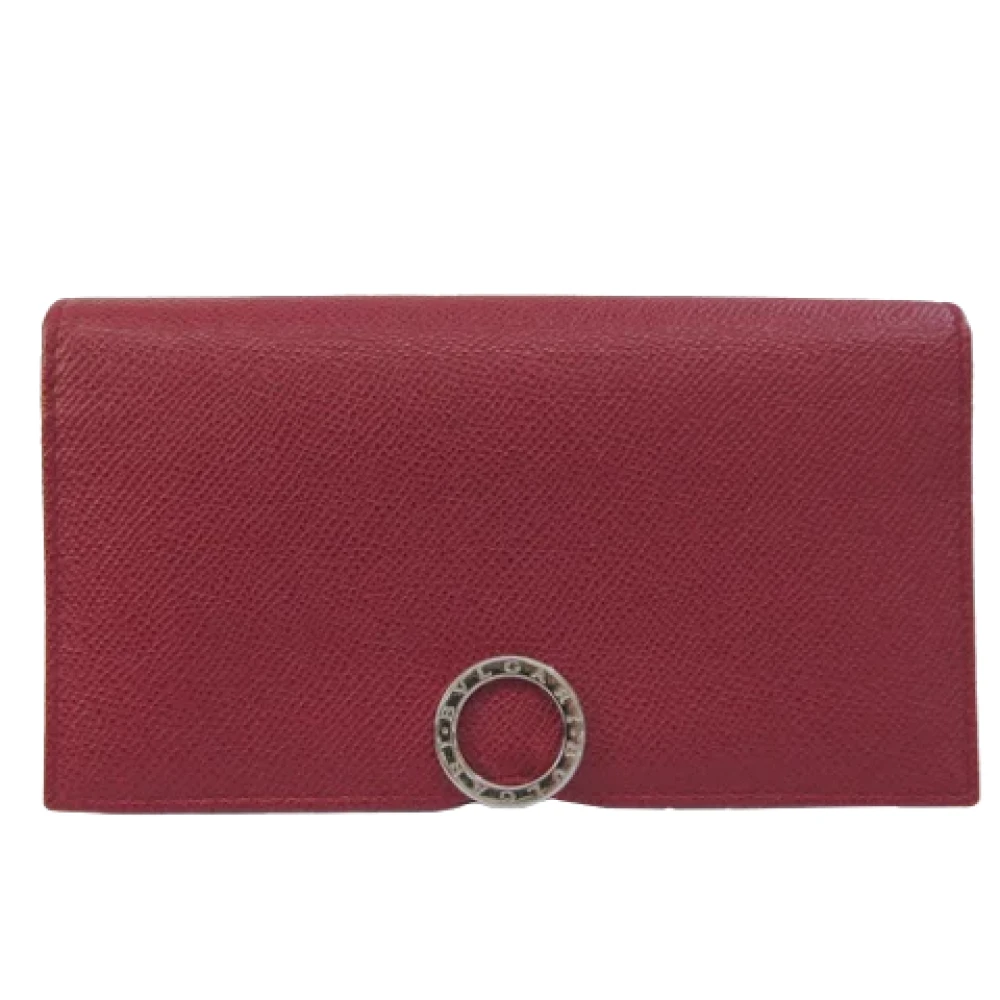 Bvlgari Vintage Pre-owned Leather wallets Red Dames