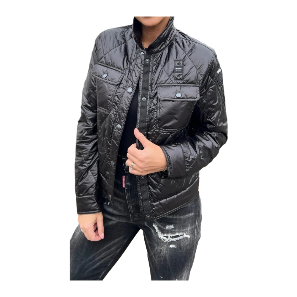Blauer Nylonjas met stijl 24Sbldc02104-999 Black Dames