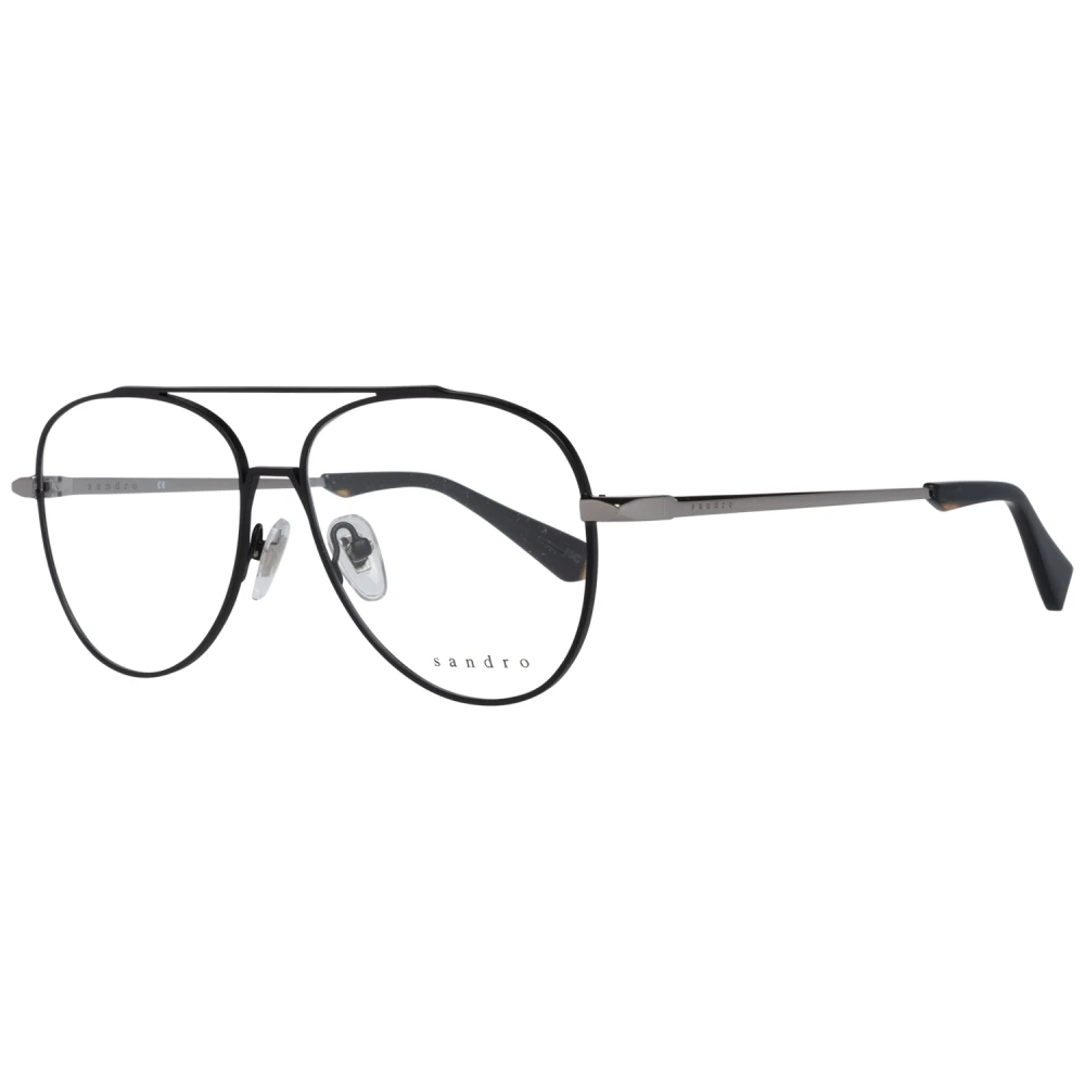 Sandro Zwarte Aviator Optische Brillen voor Mannen Black Heren