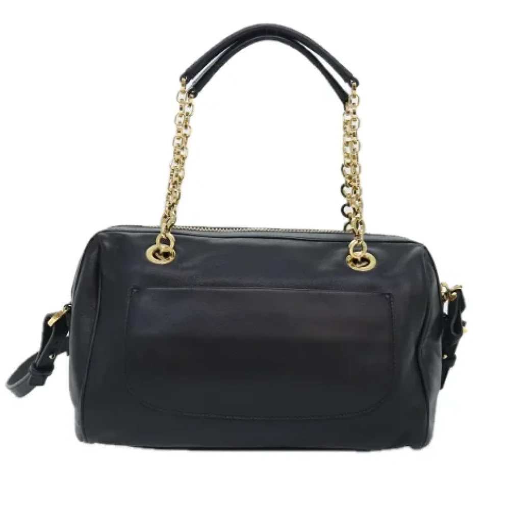 Salvatore Ferragamo Pre-owned Leather shoulder-bags Black Dames
