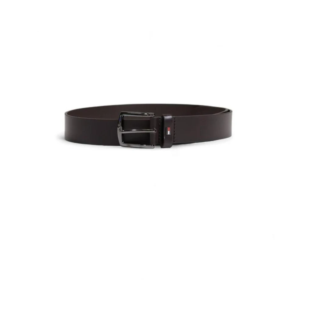 Tommy Hilfiger Klassieke Bruine Leren Riem Brown Heren