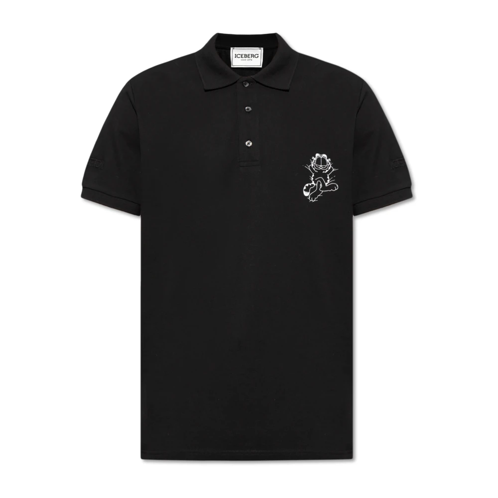 Iceberg Men's Black Polo Shirt X Garfield - Polo Shirts - S - Tops