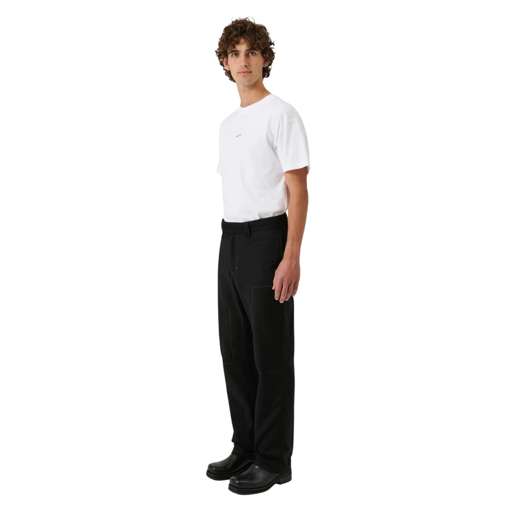 Soulland Straight-Leg Zwarte Katoenen Broek Black Unisex