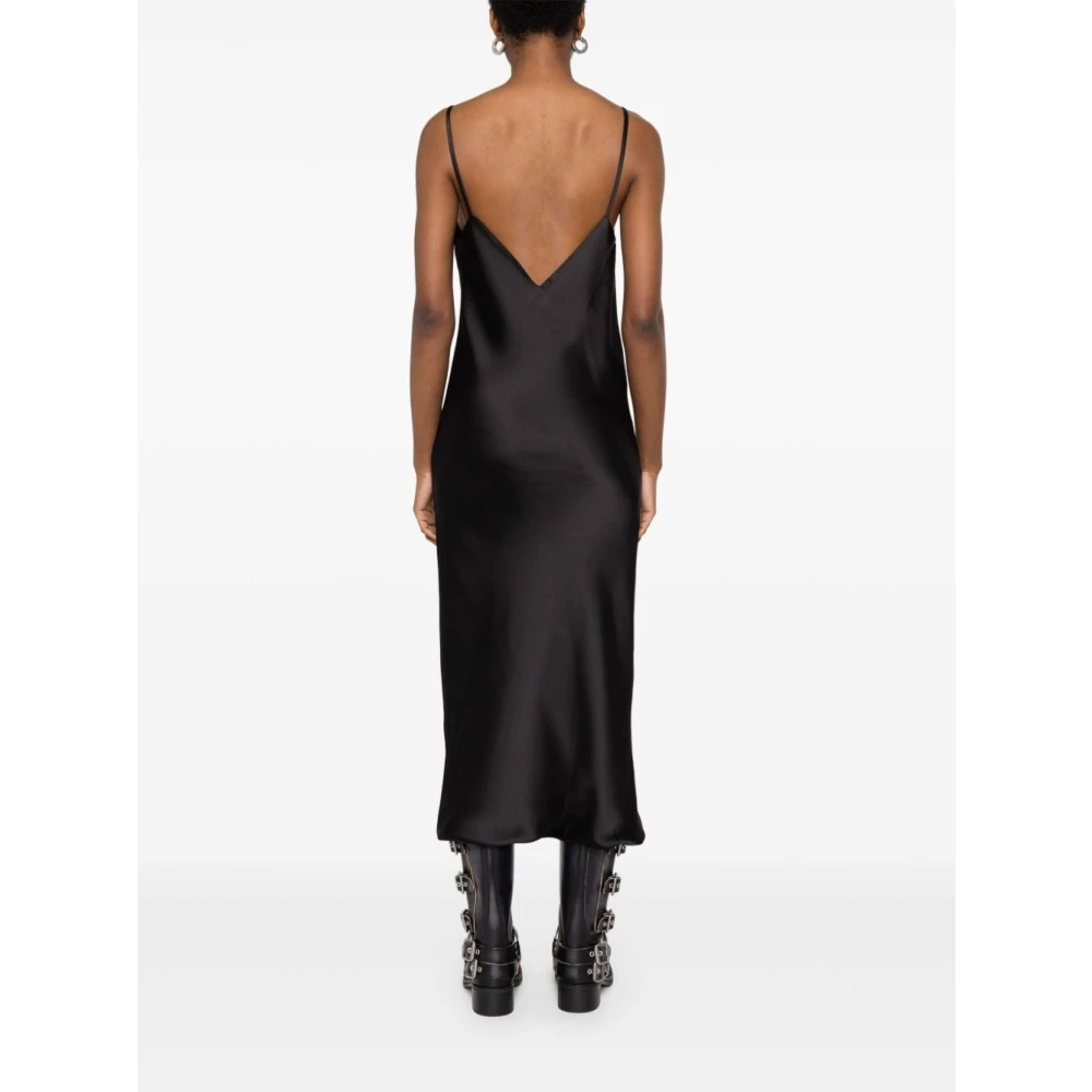 Norma Kamali Bias Slip Jurk Black Dames